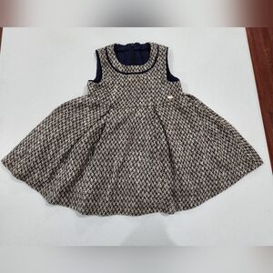 Tartine et chocolat Woll Tweed A Line Girls Baby Dress Sleeveless